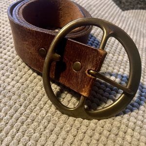 Women’s Brown Leather Belt, Size Large (38”), Used